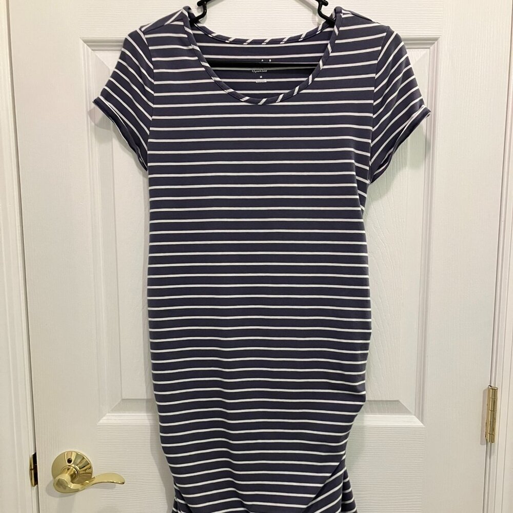 *Maternity* Short Sleeve Ruched Dress